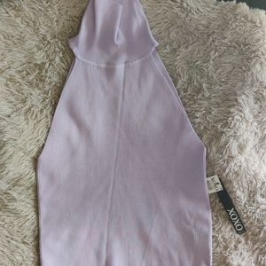 Sleeveless turtleneck knit like lavender by XOXO